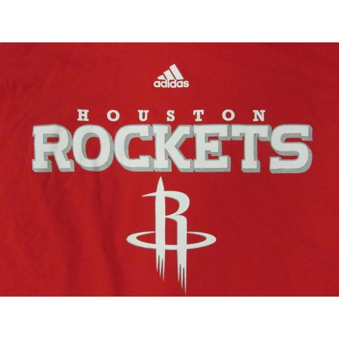 Houston Rockets Mens Size 2XL 2XLarge Adidas Red Long Sleeve Shirt Image 3