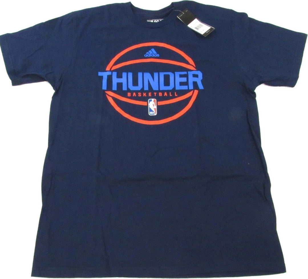 Oklahoma City Thunder Mens Size L Large Adidas Dark navy Blue Shirt 22 Image 1