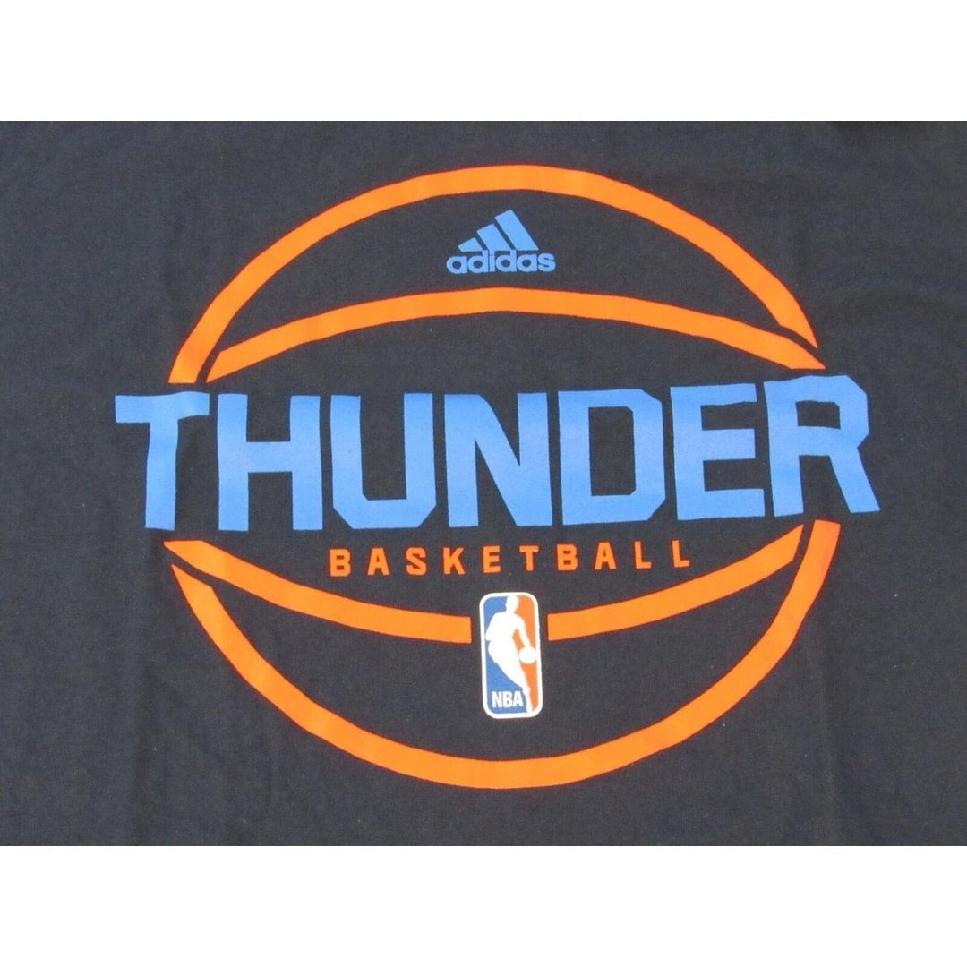 Oklahoma City Thunder Mens Size L Large Adidas Dark navy Blue Shirt 22 Image 4