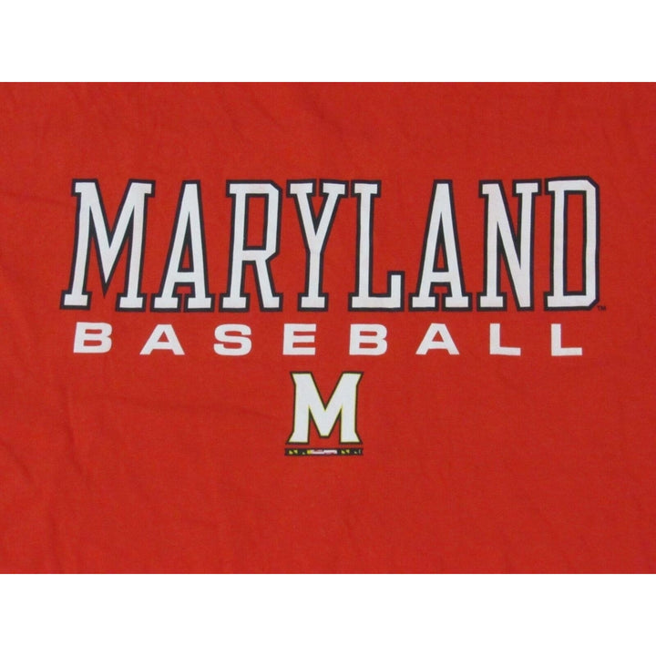 University of Maryland Terrapins Baseball Mens Size L Large Red Shirt Image 3