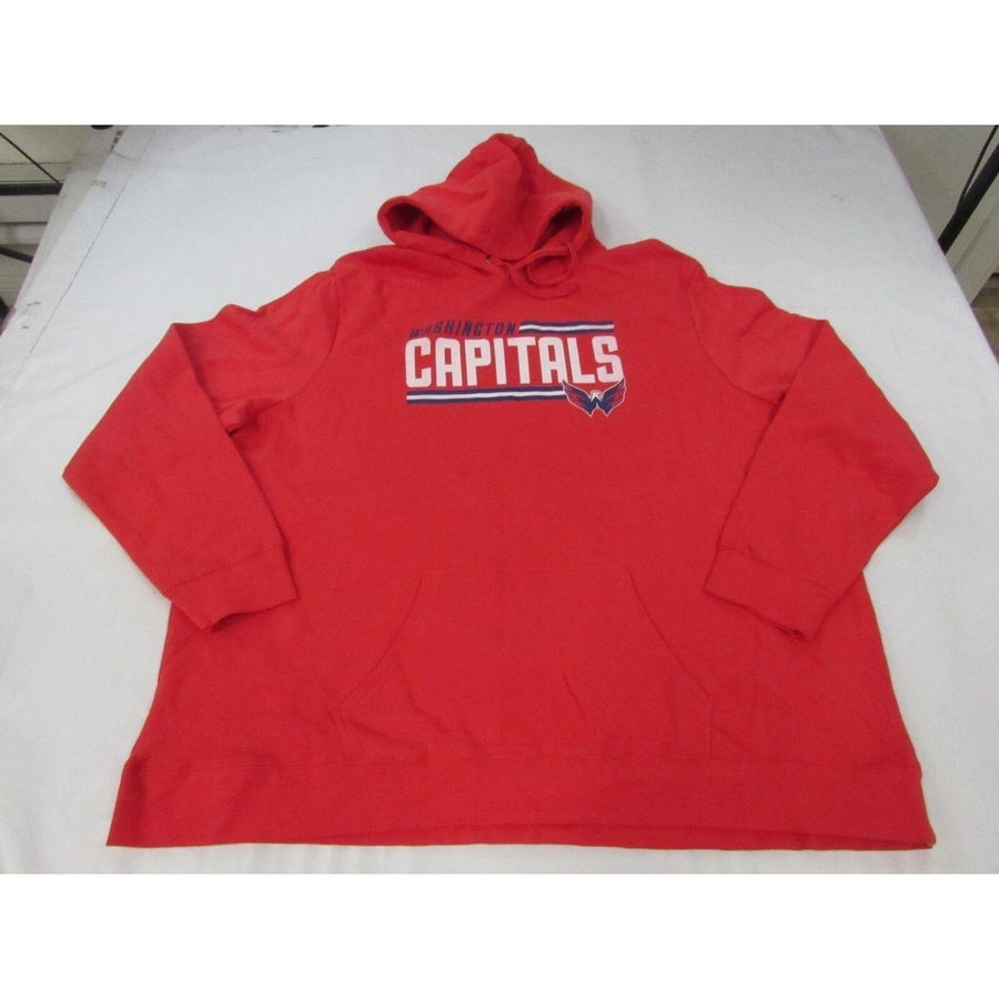 Washington Capitals Mens Size 5XL 5XLarge Red Hoodie Image 1