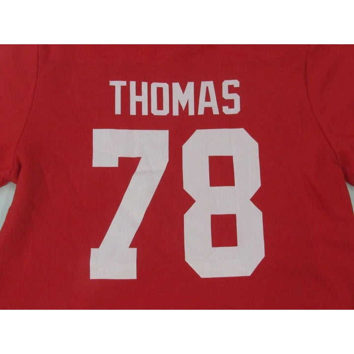 York Giants 78 Andrew Thomas Mens Size L Large Red Hoodie Image 4