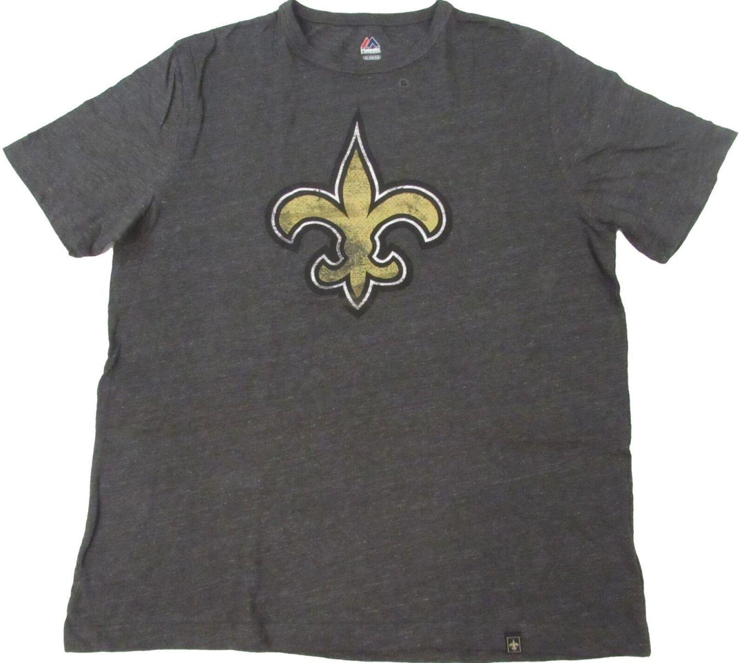 Orleans Saints Mens Size XL XLarge Distressed Majestic Blend Shirt Image 1