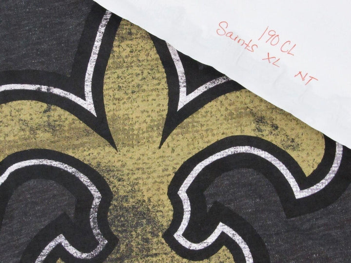 Orleans Saints Mens Size XL XLarge Distressed Majestic Blend Shirt Image 4