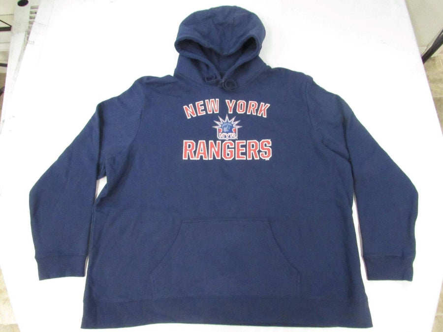 York Rangers Mens Size 4XL 4XLarge Navy Blue Hoodie Image 1