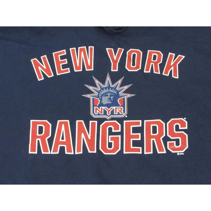 York Rangers Mens Size 4XL 4XLarge Navy Blue Hoodie Image 3