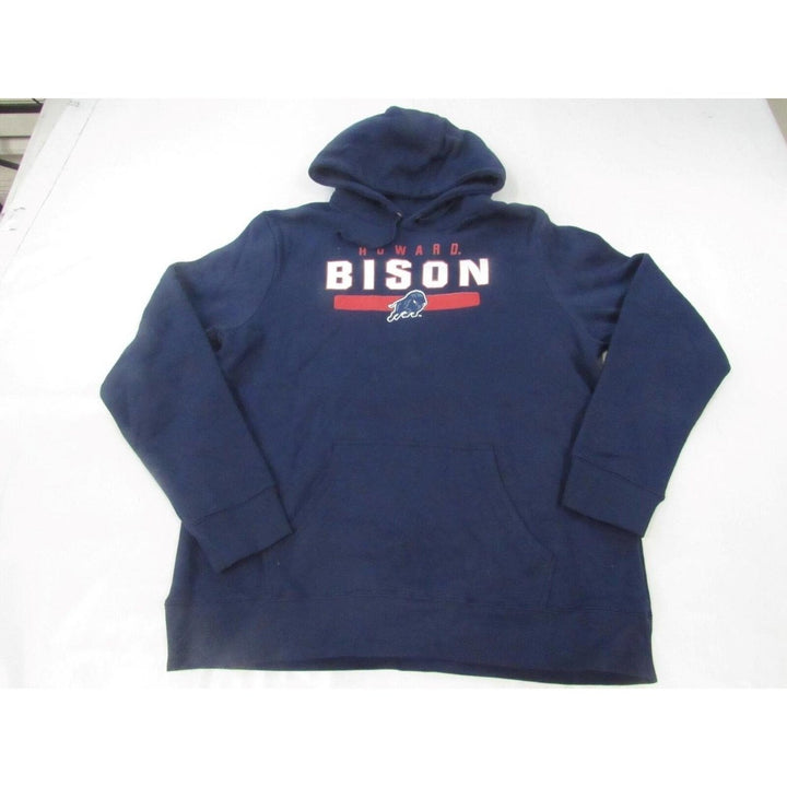 Howard Bison Mens Size XL XLarge Navy Blue Hoodie Image 1