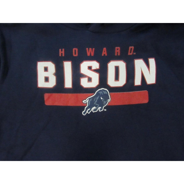 Howard Bison Mens Size XL XLarge Navy Blue Hoodie Image 3