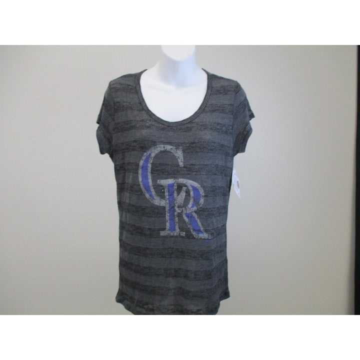 Colorado Rockies Womens Size M Medium Gray Shirt By Majestic Threads 38 Image 2