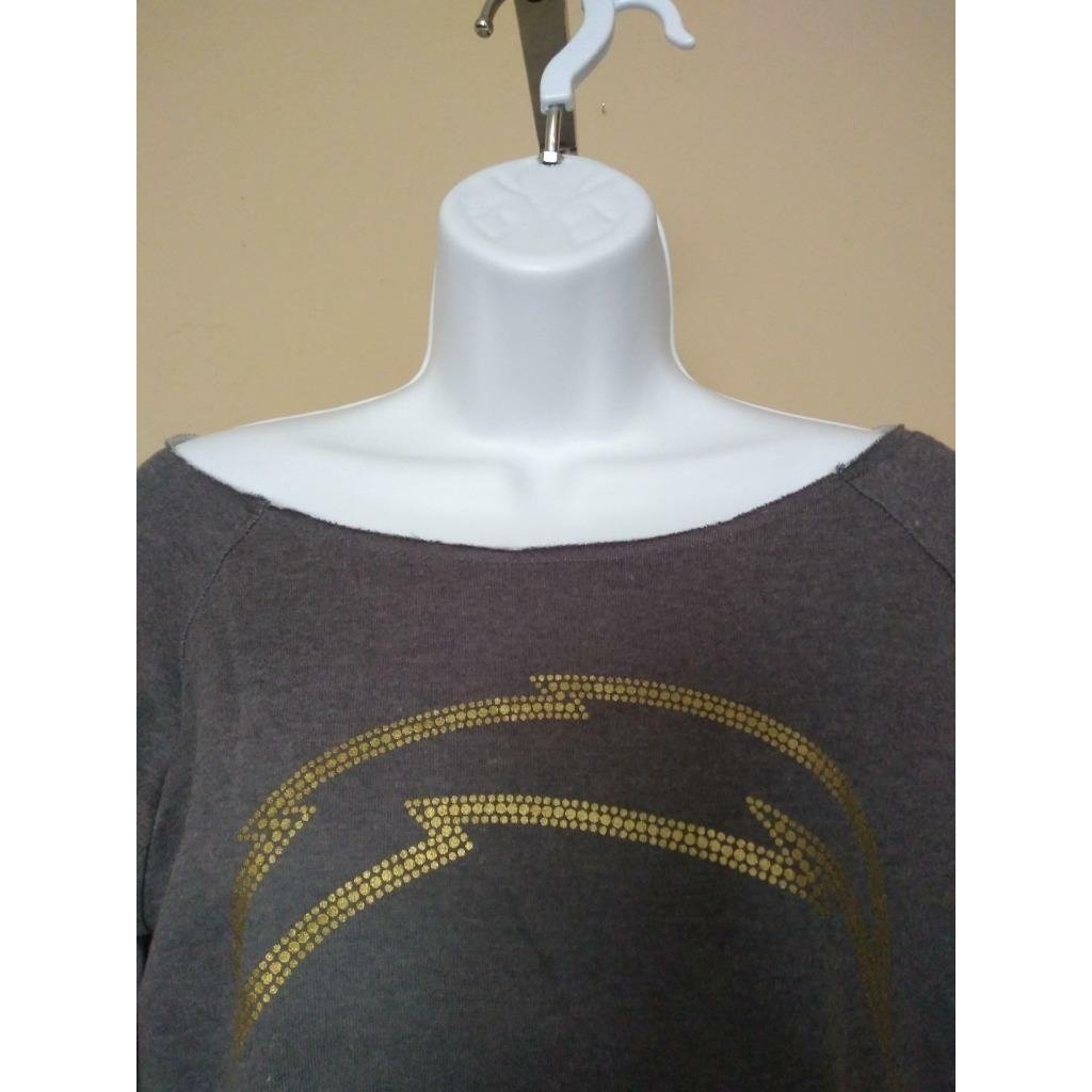 Los Angeles Chargers Womens Size XS XSmall Gray Touch Wideneck Sweatshirt Image 2