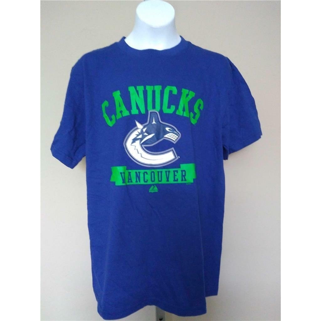 Vancouver Canucks Youth Size L Large Blue Majestic Shirt Image 1