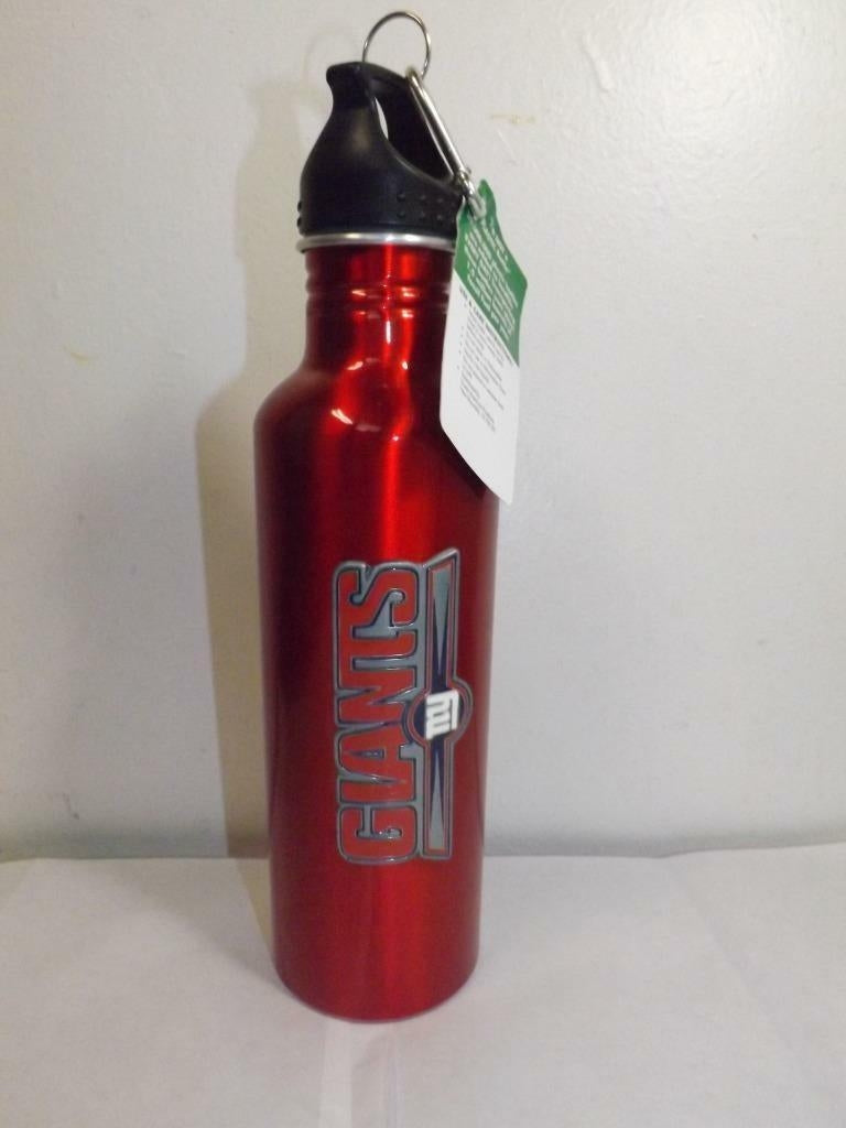 York Giants Sports Aluminum Metal 34 oz 1 Liter Red Water Bottle Image 1