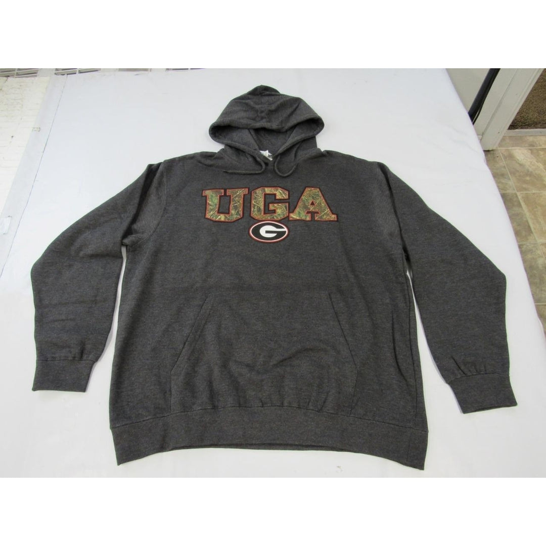 University of Georgia Bulldogs Mens Size L Large Majestic Gray Hoodie Image 1