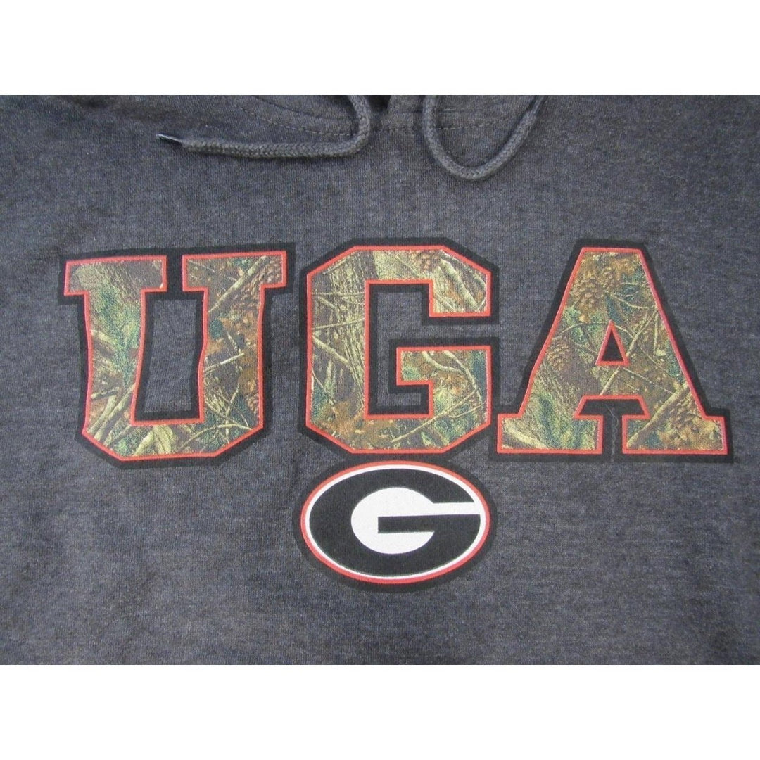 University of Georgia Bulldogs Mens Size L Large Majestic Gray Hoodie Image 3