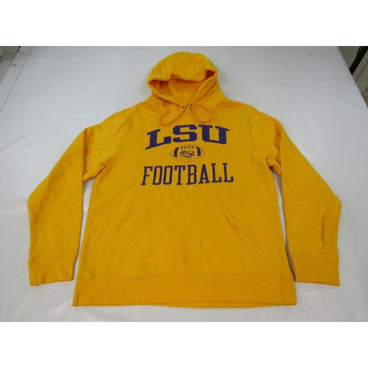 LSU Tigers Football Mens Size L Large Gold Hoodie Image 1