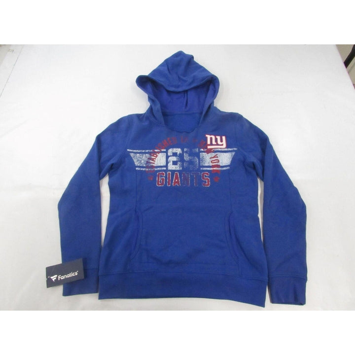 York Giants EST 1925 Womens Size M Medium Blue Hoodie w/ Distressed Print Image 1