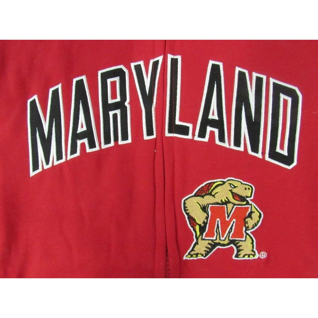 Maryland Terrapins Womens Size XL XLarge Red Full-Zip Jacket Hoodie 50 Image 3