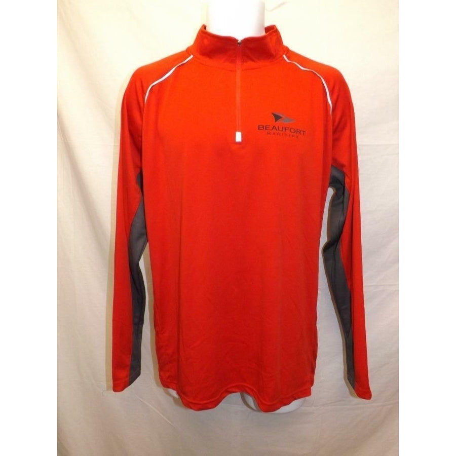 Beaufort Maritime Mens Size L Red Performance 1/4 Zip Pullover Image 1