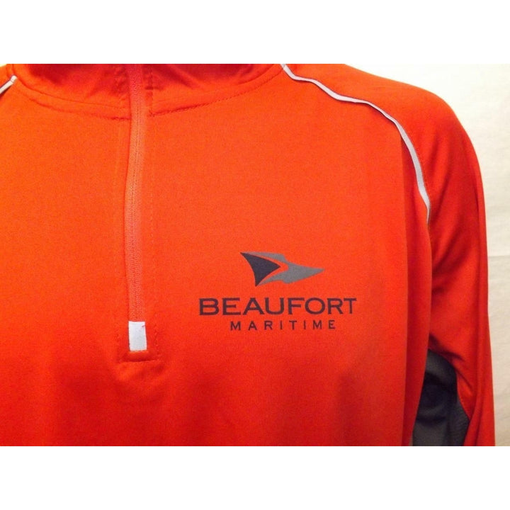 Beaufort Maritime Mens Size L Red Performance 1/4 Zip Pullover Image 2