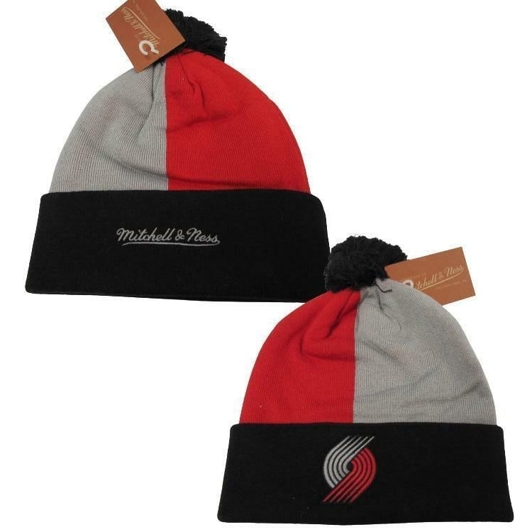 Portland Trail Blazers Mens OSFA Mitchell and Ness Cuffed Thick Knit Beanie 25 Image 1