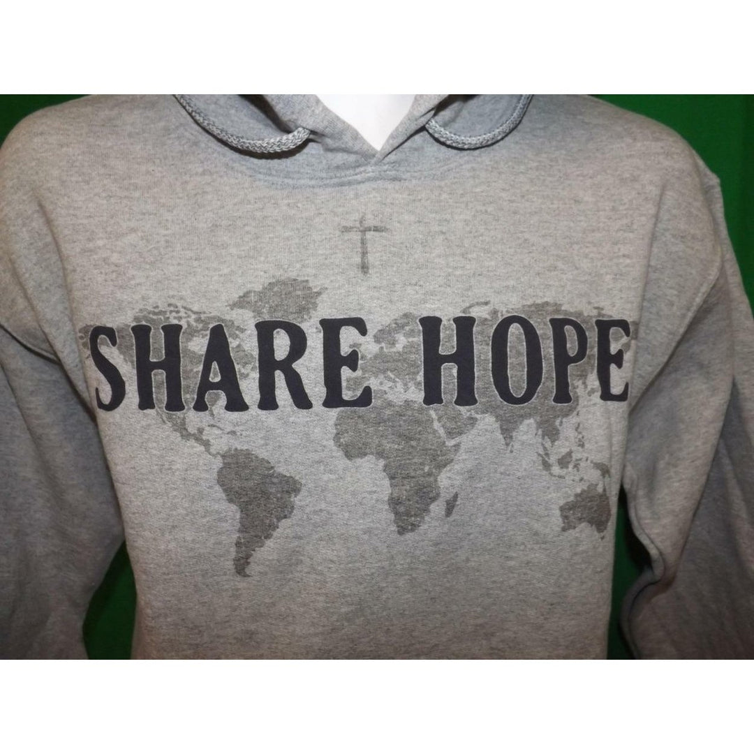 Share Hope Christian Mens Size S Small Gray Hoodie Image 2