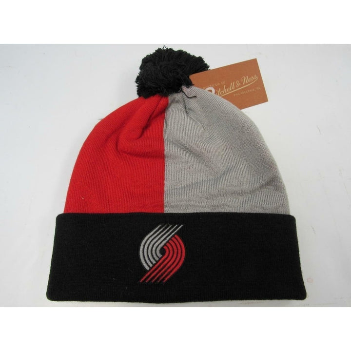 Portland Trail Blazers Mens OSFA Mitchell and Ness Cuffed Thick Knit Beanie 25 Image 4