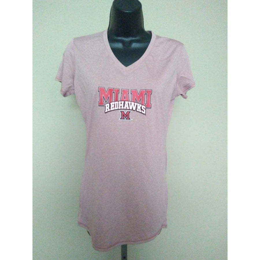 Miami Red Hawks Womens Size M Medium Russell Dri-Power Shirt Image 1