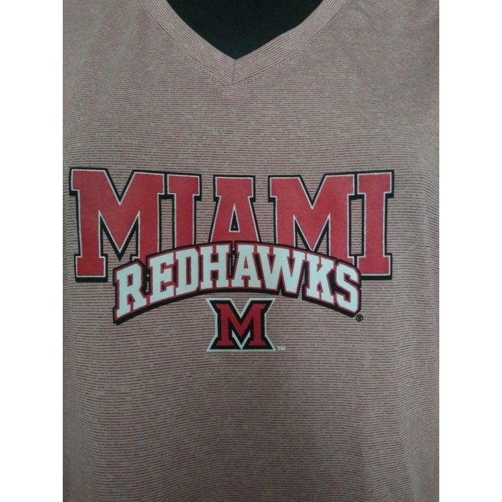 Miami Red Hawks Womens Size M Medium Russell Dri-Power Shirt Image 2