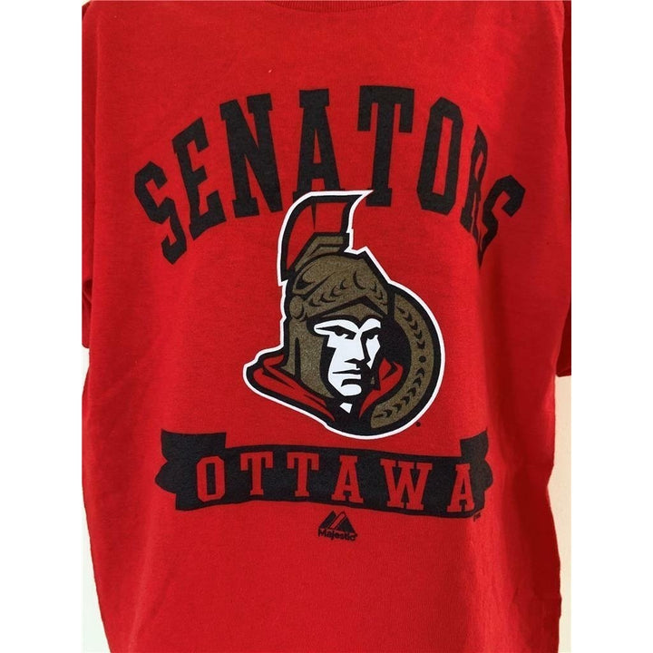 Ottawa Senators Youth Size S Small Red Majestic Shirt Image 2