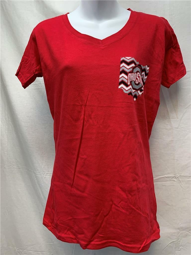 Ohio State Buckeyes Womens Size M Medium Red J. America V-Neck Shirt Image 1