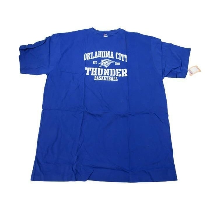 Oklahoma City Thunder Mens Size 2XL-Tall Blue Majestic Shirt Image 1