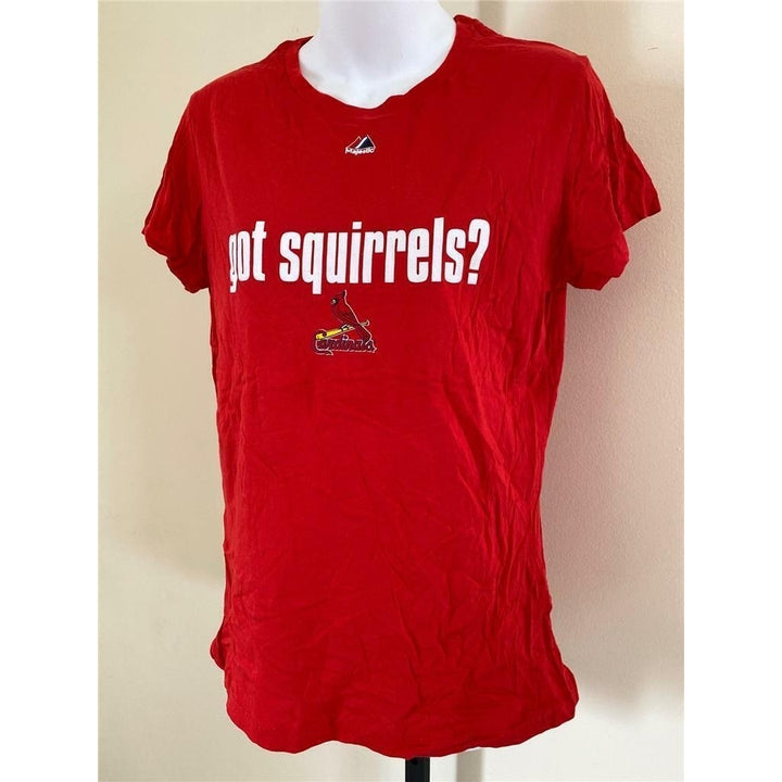 St. Louis Cardinals "Got Squirrels" Womens Size L Large Red Shirt Image 2