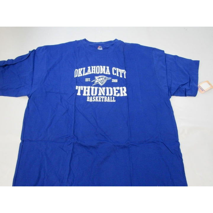 Oklahoma City Thunder Mens Size 2XL-Tall Blue Majestic Shirt Image 3