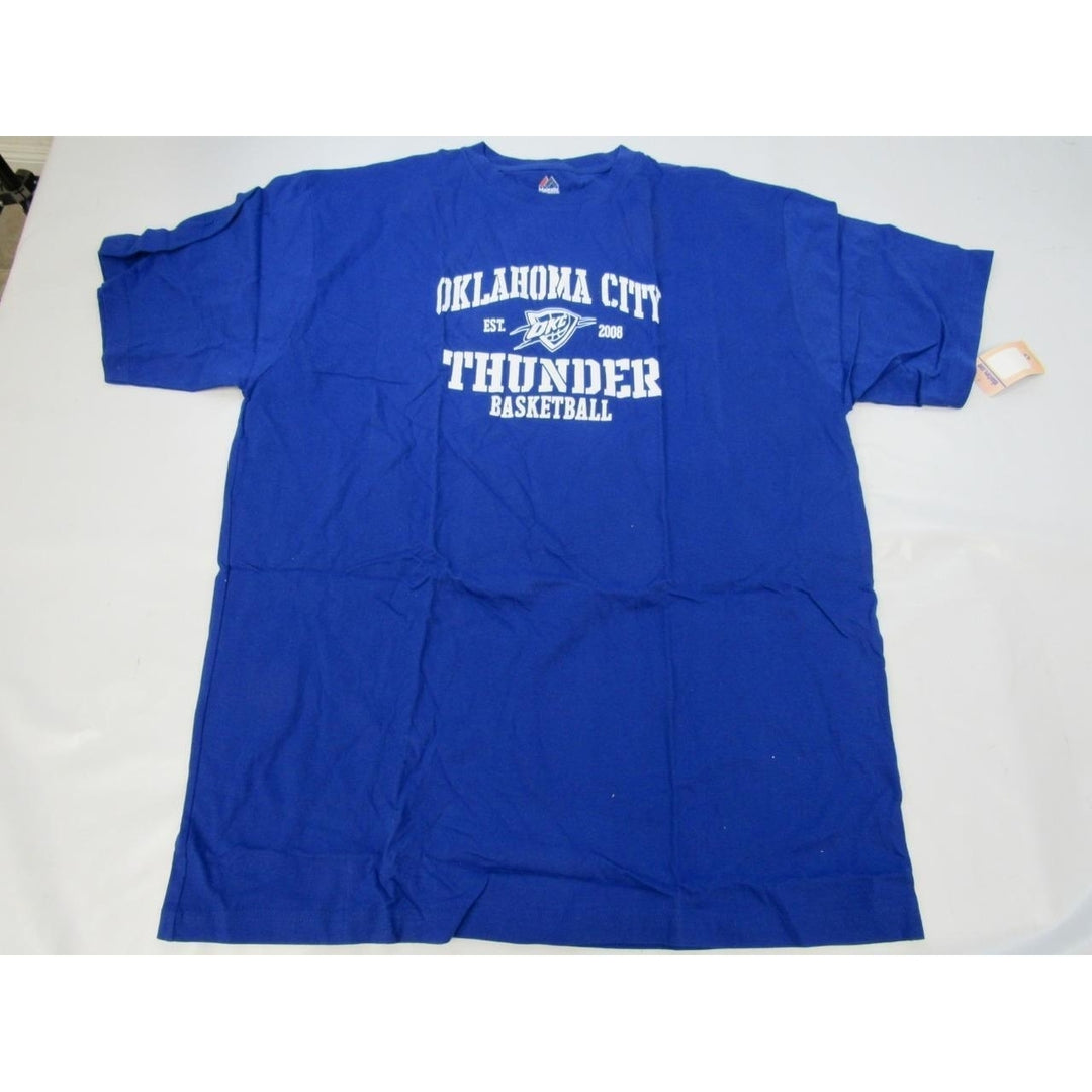 Oklahoma City Thunder Mens Size 2XL-Tall Blue Majestic Shirt Image 4