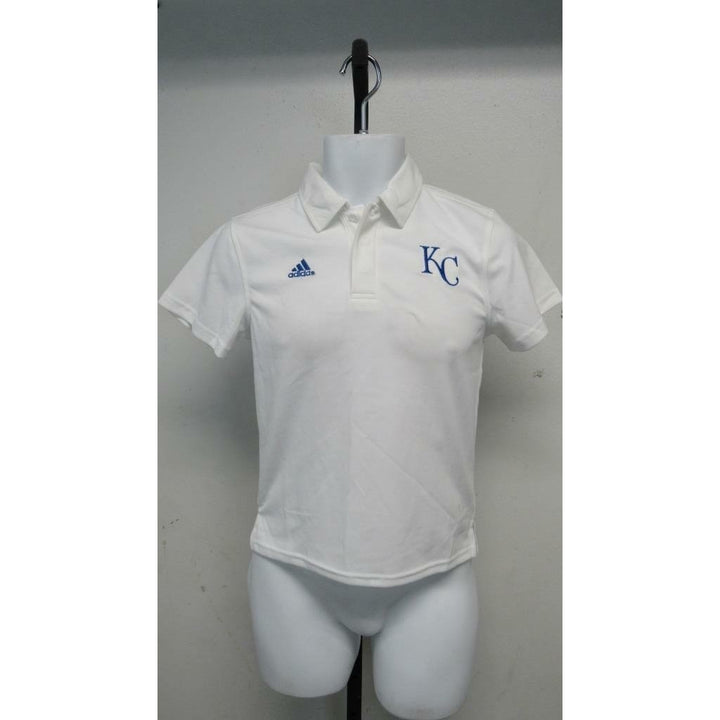 Kansas City Royals Kids Size S Small (8) White Adidas Collared Golf Shirt Image 1