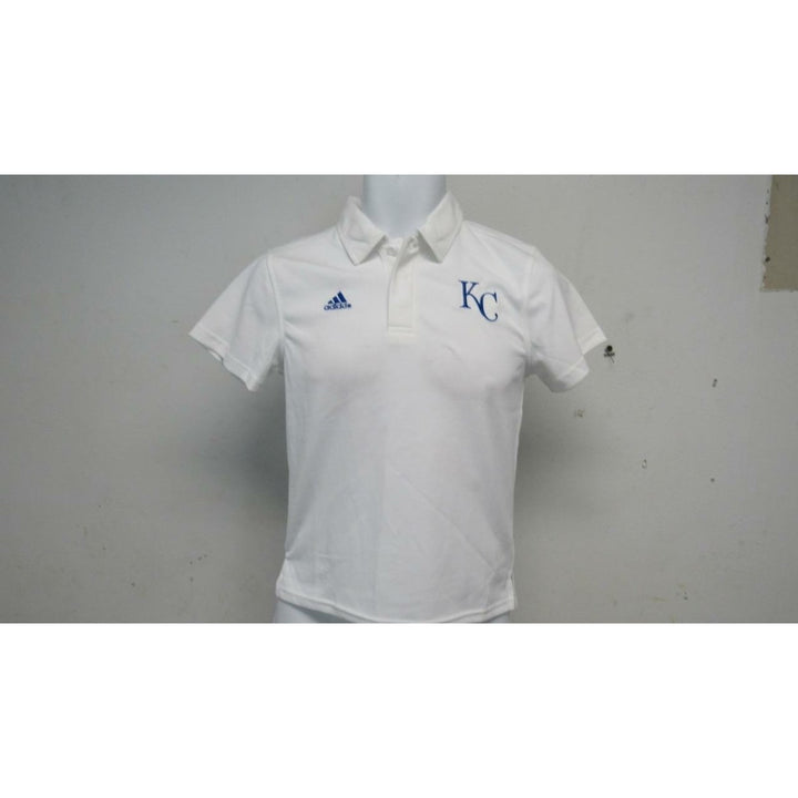 Kansas City Royals Kids Size S Small (8) White Adidas Collared Golf Shirt Image 2