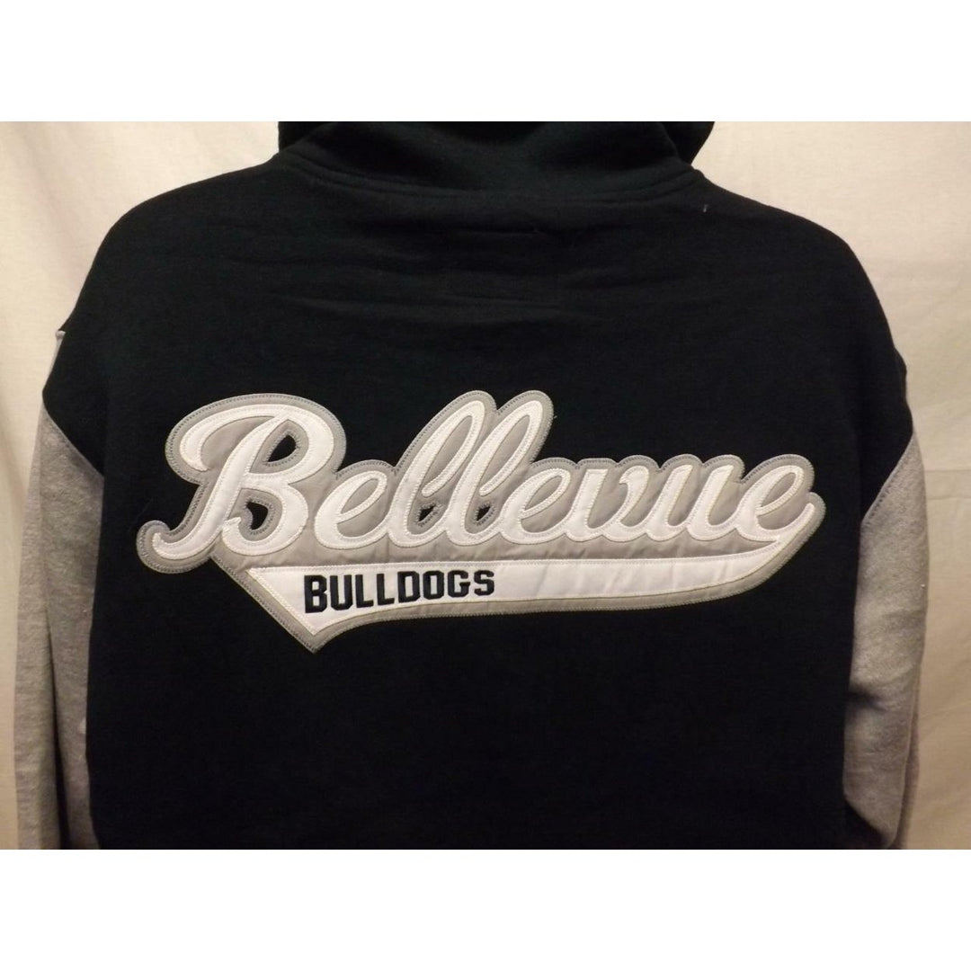 Bellevue Bulldogs Mens Size M Medium Black Hooded Jacket Image 1