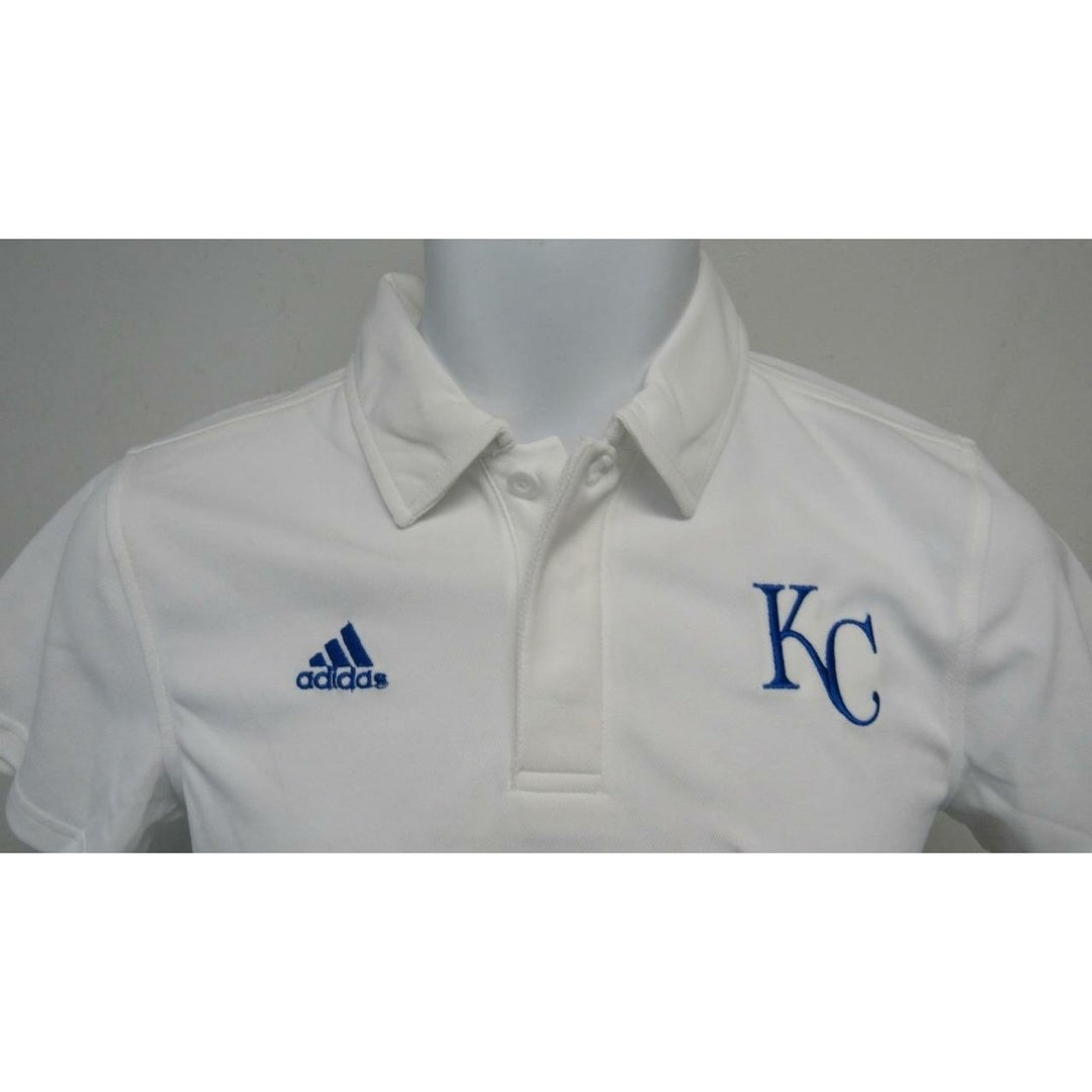 Kansas City Royals Kids Size S Small (8) White Adidas Collared Golf Shirt Image 3