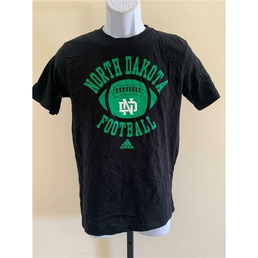 North Dakota Fighting Hawk Youth Size L Large Black Adidas Shirt Image 1