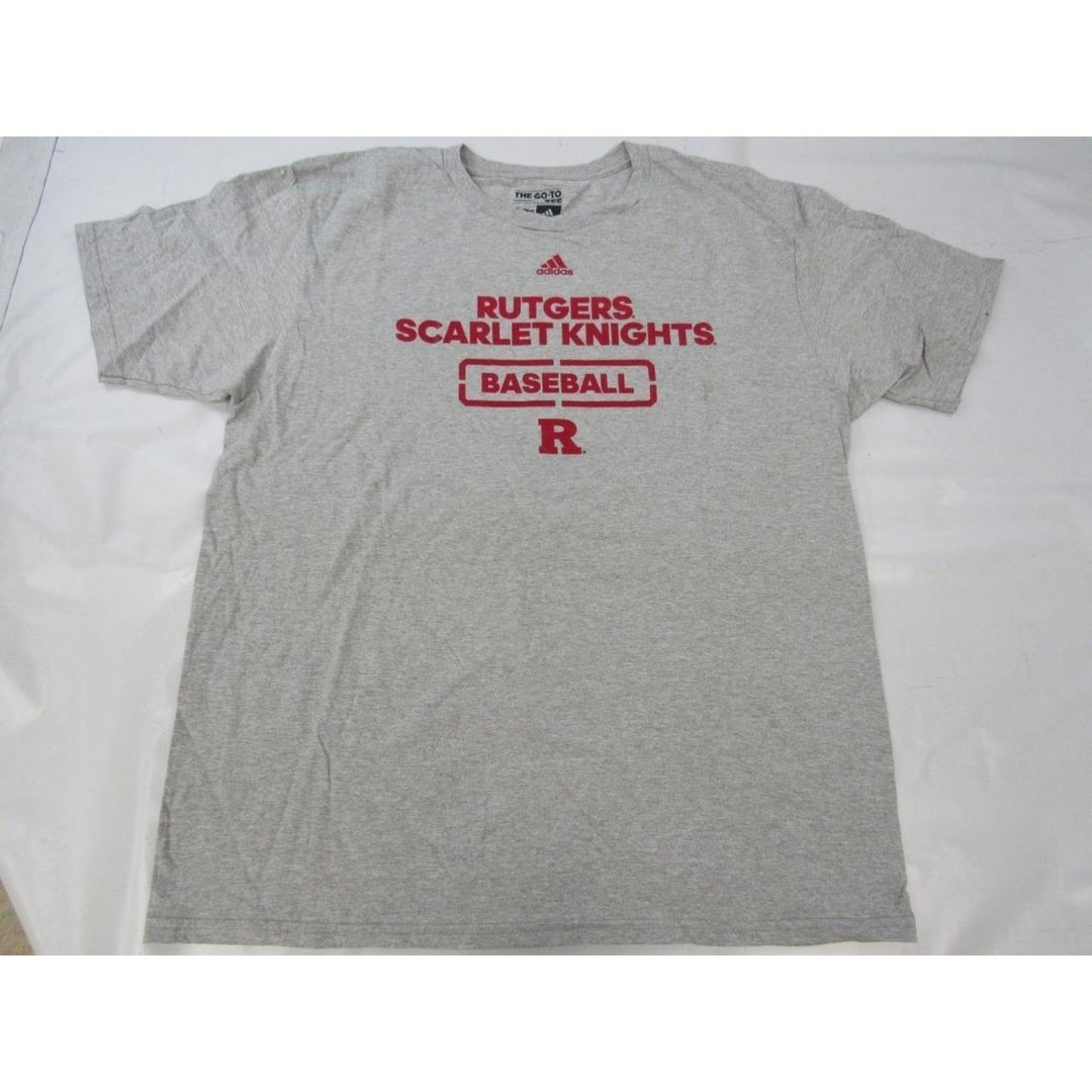 Rutgers Scarlet Knights Baseball MENS Size XL XLarge Gray Adidas Shirt Image 2