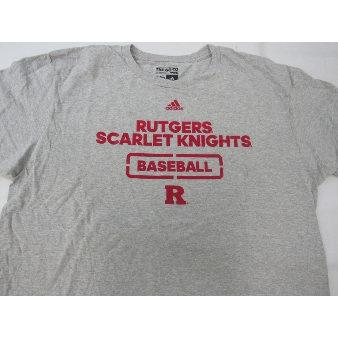 Rutgers Scarlet Knights Baseball MENS Size XL XLarge Gray Adidas Shirt Image 3