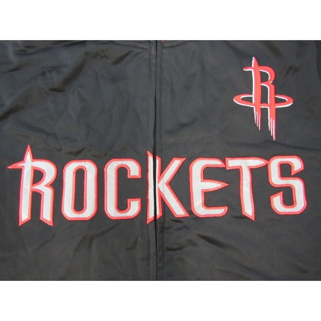 Houston Rockets Mens Size M-Tall Black Majestic Polyester FullZip Jacket 70 Image 3