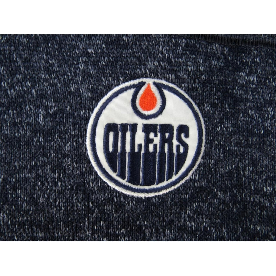 Edmonton Oilers Mens Sizes M Medium Heathered Blue Full Zip Hoodie Image 3