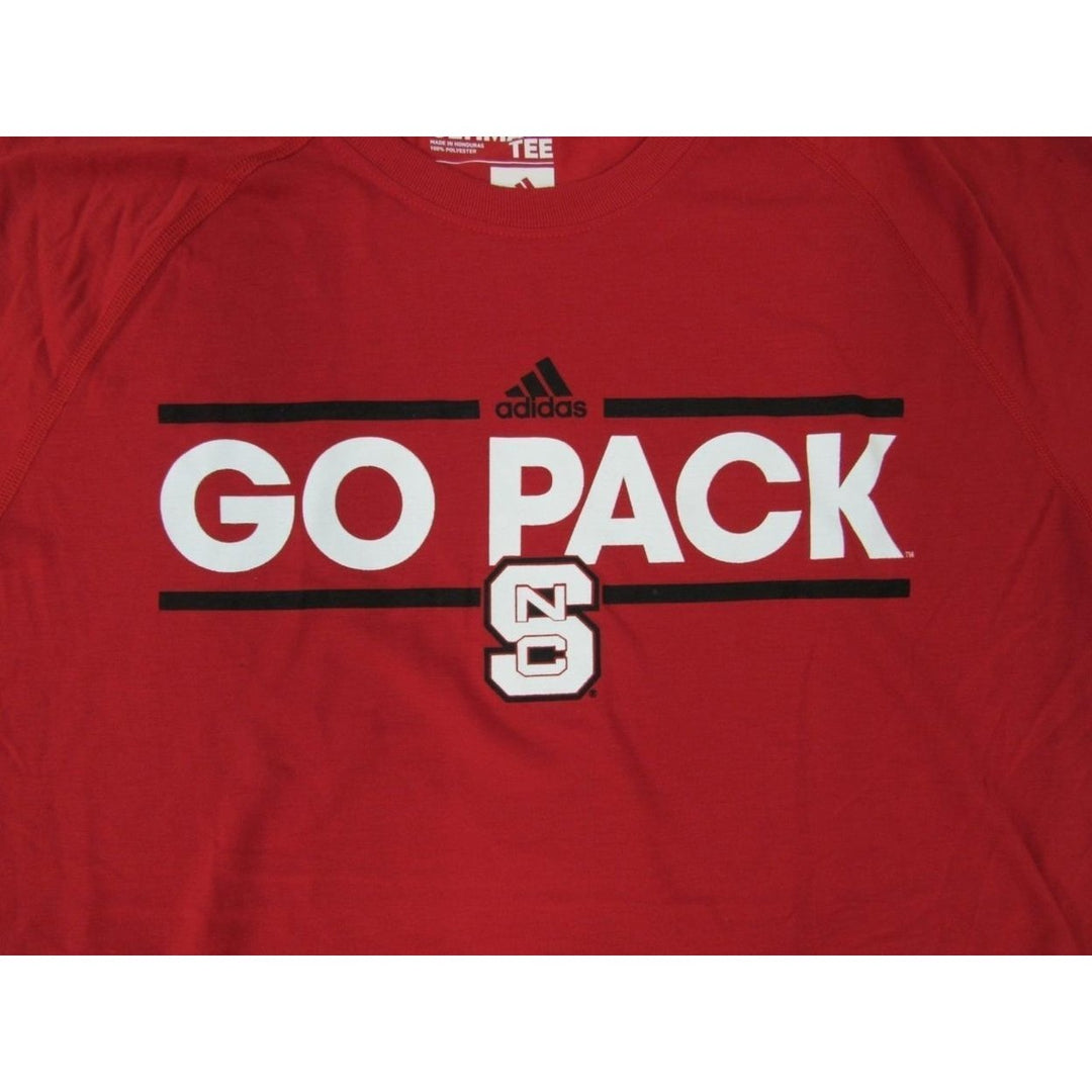 North Carolina State Wolfpack Mens Size L Large Adidas Red Shirt Image 3