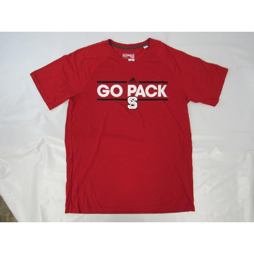 North Carolina State Wolfpack Mens Size L Large Adidas Red Shirt Image 4