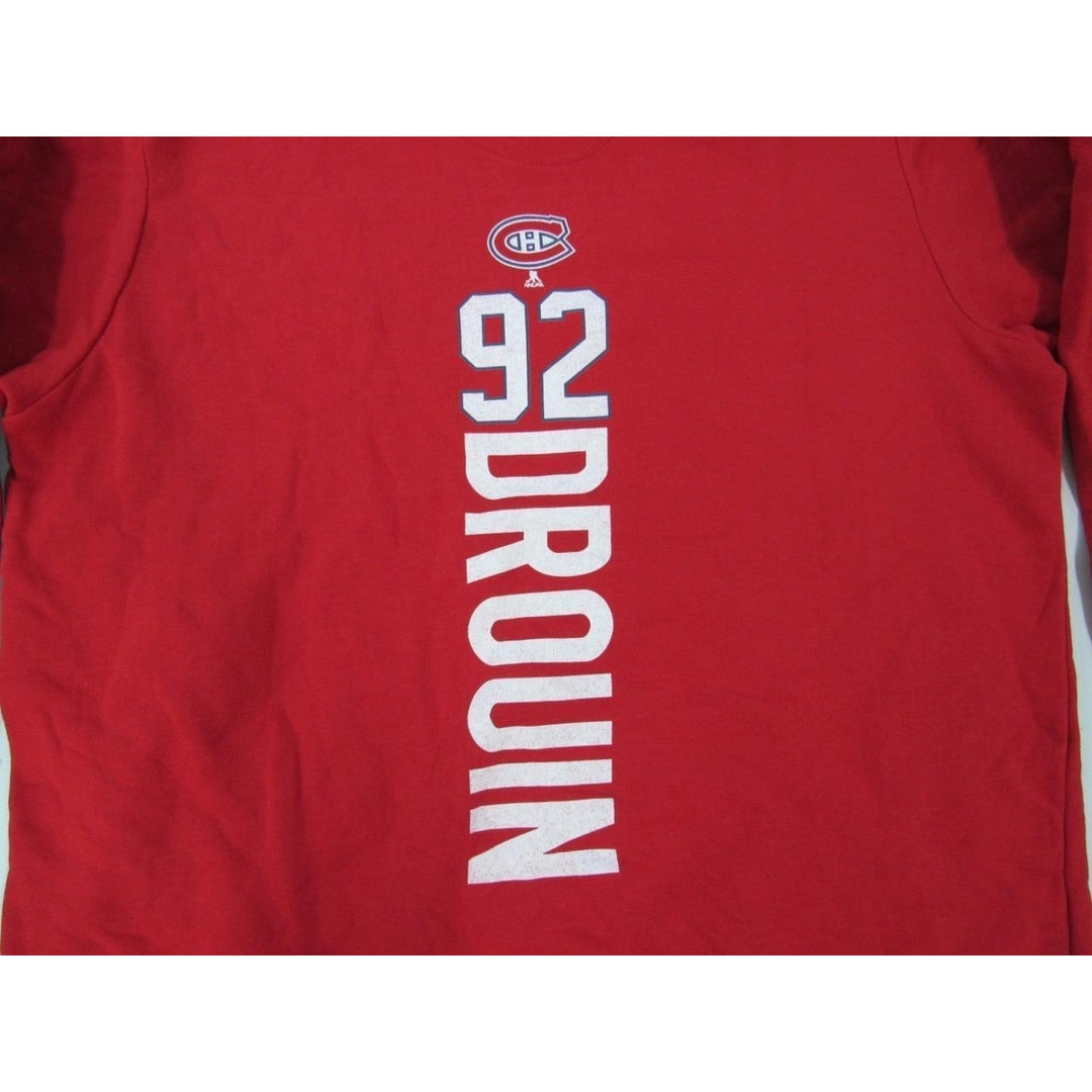 Montreal Canadiens 92 Jonathan Drouin Mens Size XL XLarge Red Hoodie Image 4