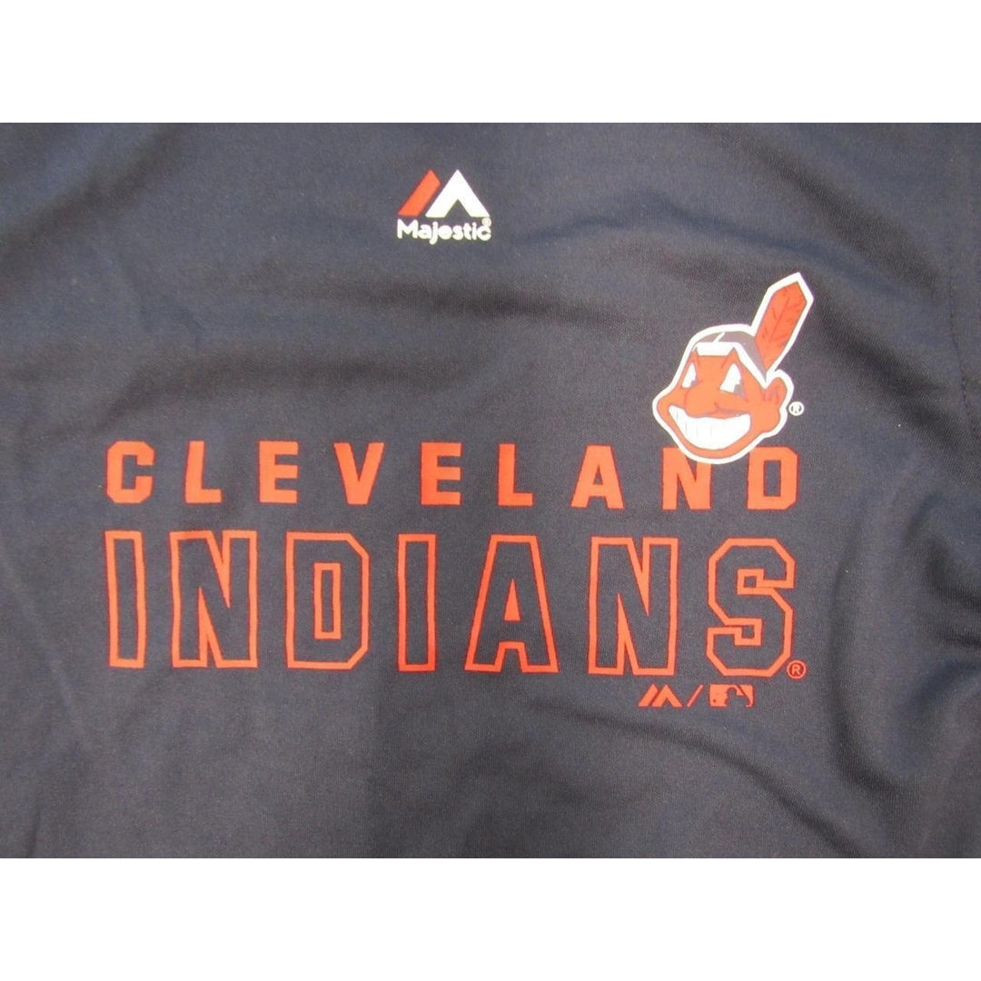 Cleveland Indians Child Size L (7) Navy Blue Polyester Majestic Tank 38 Image 3