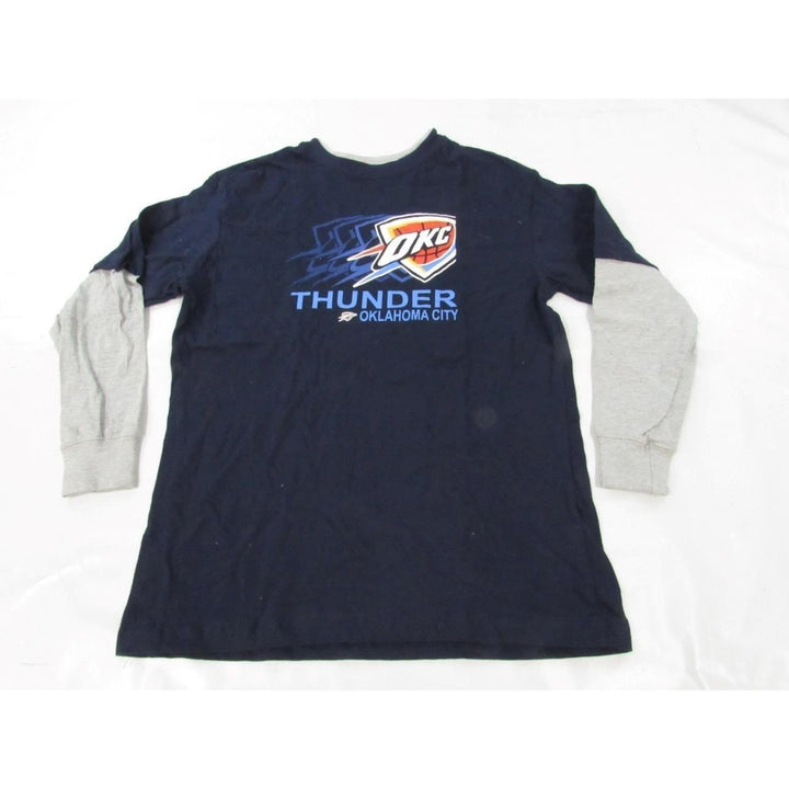 Oklahoma City Thunder Mens Size L Blue Gray Adidas Long Sleeved Shirt Image 1