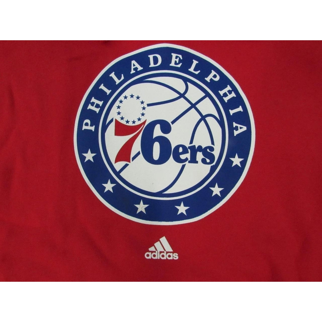 Philadelphia 76ers Mens Size S Small Red Adidas Hoodie Image 3