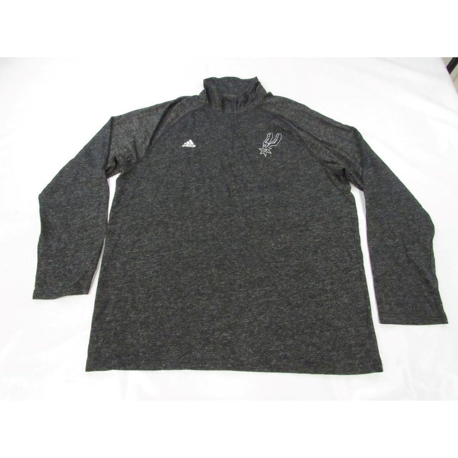 San Antonio Spurs Mens Size XL Charcoal Polyester 3/4-Zip Pullover Jacket Image 1